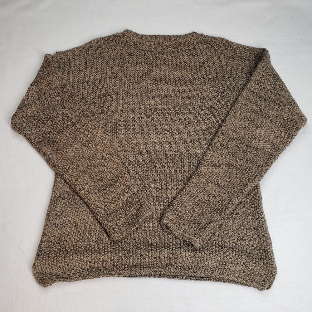 GAP Womens 90s Chunky Knit Crew Neck Sweater Linen Size Medium Oatmeal Neutral - Picture 2 of 16